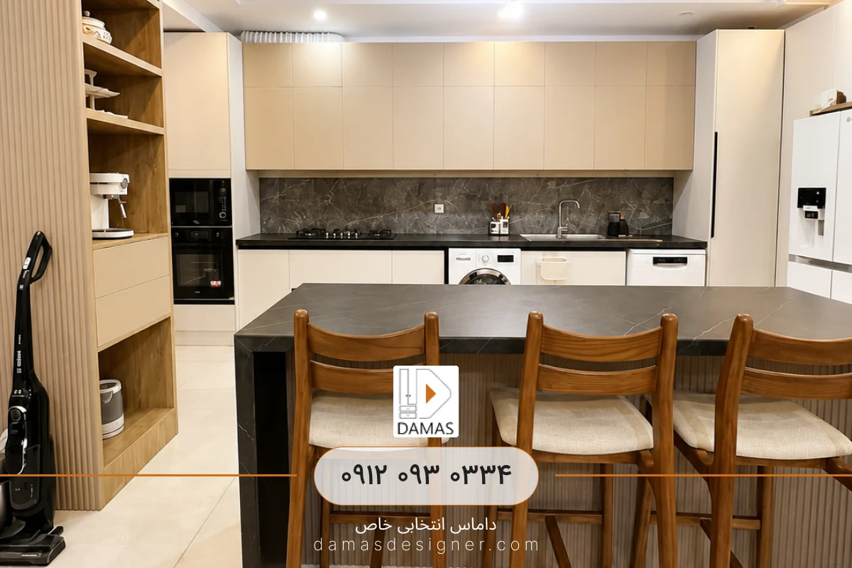 کابینت مدرن رنگ بژ مات در کرج